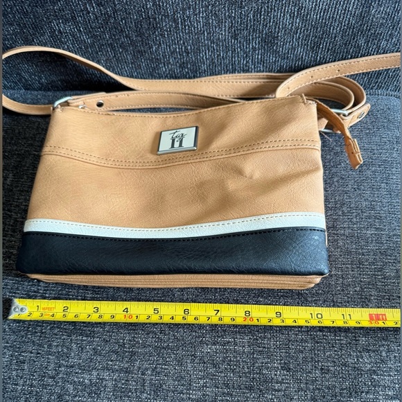 Tignanello Tan and Black Crossbody with White Accent - Picture 6 of 8